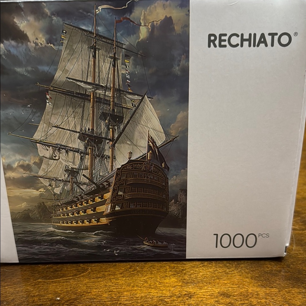 1000-Piece Puzzle - Majestic Ship in Blue and Brown